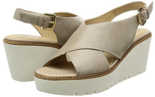 Geox D DOMEZIA C, Sandalias con Cuña para Mujer, Beige (LT TAUPEC6738), 36 EU