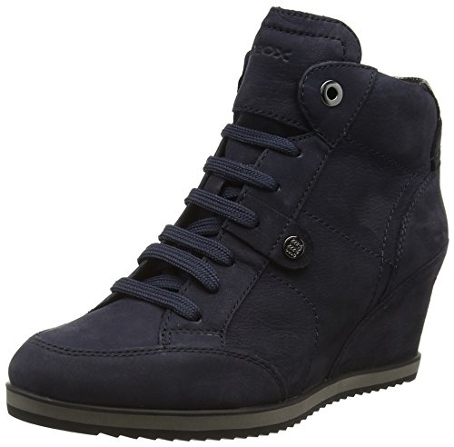 Geox D Illusion A, Zapatillas Alta para Mujer, Azul (DK NAVYC4021), 41 EU