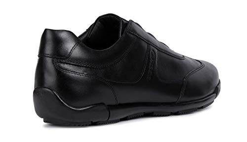 Geox EDGWARE U923BB Hombre Zapatillas,Slip On,varón Zapatos Deportivos,Zapatillas,Slip on,elástico,Transpirable,Negro,42 EU