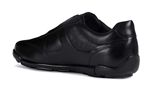 Geox EDGWARE U923BB Hombre Zapatillas,Slip On,varón Zapatos Deportivos,Zapatillas,Slip on,elástico,Transpirable,Negro,42 EU