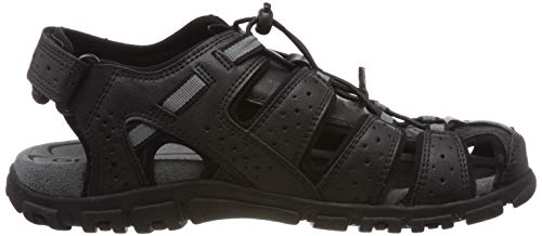 Geox UOMO Sandal Strada B, Sandalias Punta Cerrada para Hombre, Negro (Black C9999), 43 EU
