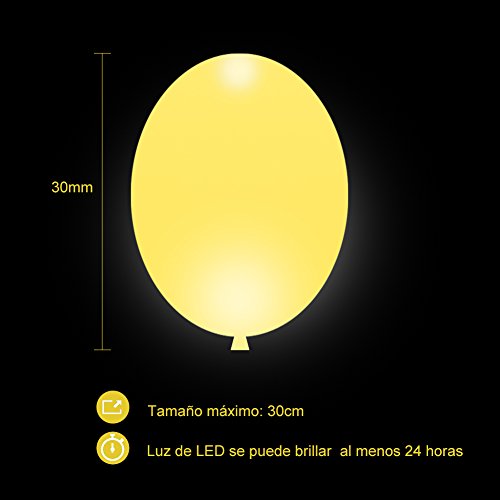 GHB 50 Pcs Globos Led Colores Globos Luz para Fiesta Boda Fiesta Cumpleaños Navidad Reunión Ceremonia