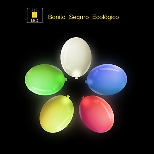 GHB 50 Pcs Globos Led Colores Globos Luz para Fiesta Boda Fiesta Cumpleaños Navidad Reunión Ceremonia