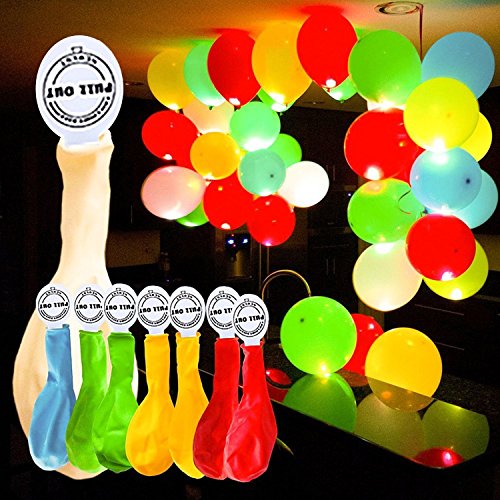 GHB 50 Pcs Globos Led Colores Globos Luz para Fiesta Boda Fiesta Cumpleaños Navidad Reunión Ceremonia
