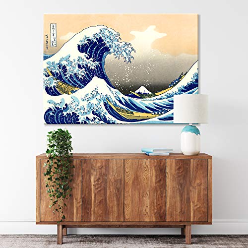 Giallobus - Cuadro - Impresion EN Lienzo - Hokusai - LA Gran Ola DE Kanagawa - 100 x 140 CM