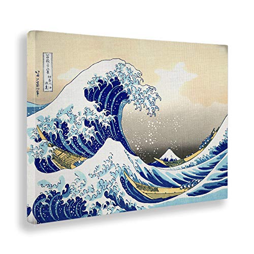 Giallobus - Cuadro - Impresion EN Lienzo - Hokusai - LA Gran Ola DE Kanagawa - 100 x 140 CM