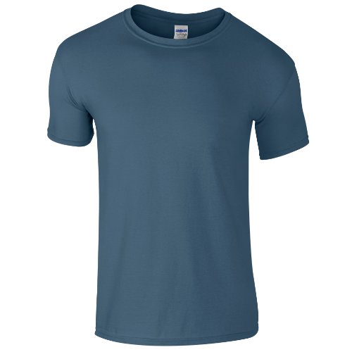 Gildan - Suave básica Camiseta de Manga Corta para Hombre - 100% algodón Gordo (Grande (L)) (Azul Indigo)