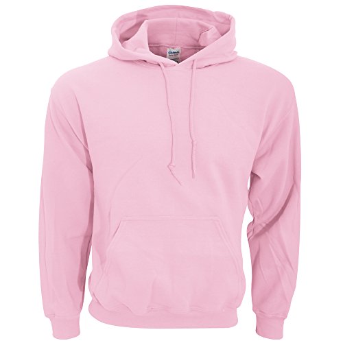 Gildan - Sudadera con capucha para hombre rosa claro Medium