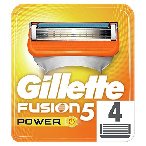 Gillette Fusion5 Power Maquinilla , 4 Recambios, 5 Hojas Antifricción, Para Un Afeitado Imperceptible