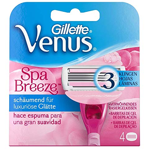 Gillette Venus Spa Breeze, Recambios de Maquinilla para Mujer, 4 unidades