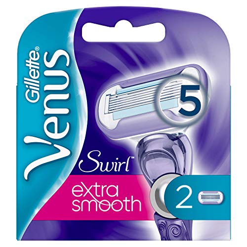Gillette Venus Swirl Extra Smooth - Afeitadora para Mujer, 2 recambios con 5 Cuchillas revestidas de DLC