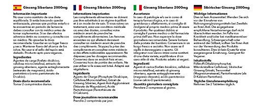 Ginseng siberiano 2000mg - ¡Bote para 6 meses! - Apto para veganos - 360 comprimidos - SimplySupplements