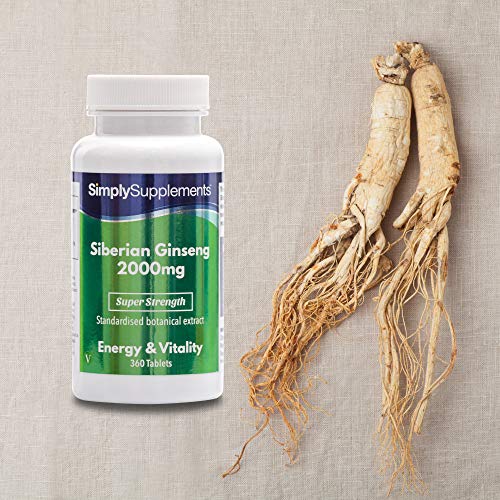 Ginseng siberiano 2000mg - ¡Bote para 6 meses! - Apto para veganos - 360 comprimidos - SimplySupplements