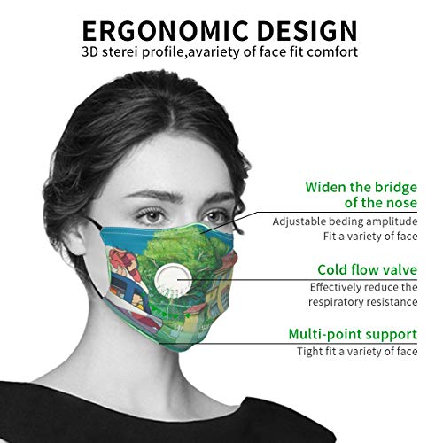 Girl Ponyo On The Cliff D Face Mouth Shield Clip nasal de plástico suave, 6 filtros PCS incluidos para protección