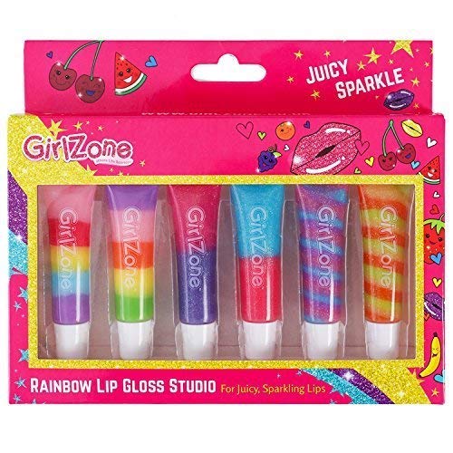 GirlZone Regalos para Niñas - Brillo De Labios para Niñas - 6 Sabores Deliciosos y Afrutados - Maquillaje Niñas - Lipgloss Ideal Cumpleaños - Regalo Niña 3 a 12 Años