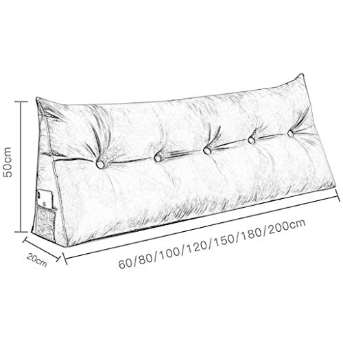 GJ Colchón De Cama, Un Sofá Grande del Respaldo, Extraíble Y Lavable Tatami Colchón De Doble Triángulo, De Estilo Europeo Cama Amortiguador Trasero Bolsa Blanda, Desmontables, Fáciles De Limpiar