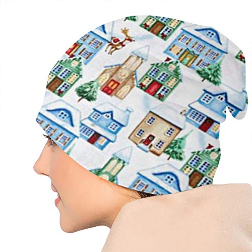 Gjhj Snowing Town - Gorro de punto de cruz, diseño de calavera