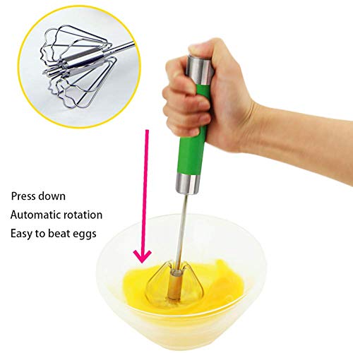 GJJSZ Batidor de Huevo, 2 X Mezclador de Prensa de Mano Batidor Batidor Batidor Batidor de Huevo Gire la licuadora,Cocina,Revuelva la Crema de Pastel de Huevo Gadget para Hornear-2 Piezas