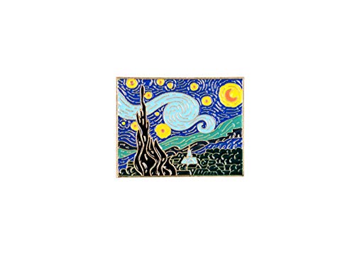 GJongie Broche Broches Arte Retro Pintura Al Óleo La Noche Estrellada Broches Pintor Van Gogh Esmalte Personalizado Broche Insignia Regalo De La Joyería para Artistas Amigos