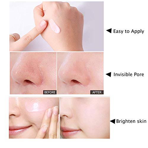 GL-Turelifes Pore Primer Base de maquillaje facial Base de crema de aislamiento rosada Poros invisibles, Cubra las marcas de acné, Piel lisa, Base de corrector de esencia hidratante 30g