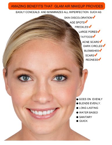 Glam Air Airbrush Makeup Water Based Foundation in Matte Finish for Flawless Looking Skin (0.25oz Bottles) (M5 NATURAL OLIVE BEIGE) by Glamair