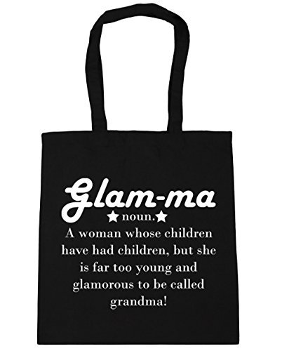 Glam-ma Definición de una glamurosa abuela bolsa de compras y gimnasio y playa bolsa 42 cm x 38 cm con asas por Valentine Herty