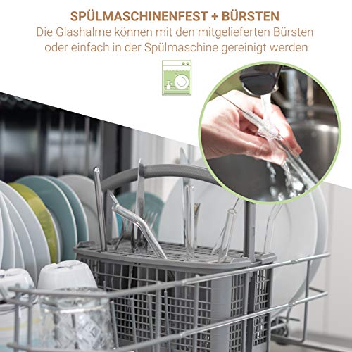 Glas Strohhalme, 8er Set