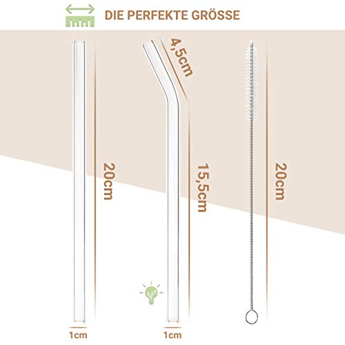 Glas Strohhalme, 8er Set