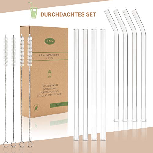 Glas Strohhalme, 8er Set