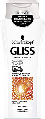 Gliss - Total Repair Champú de Schwarzkopf para Cabello Seco - 3 uds de 250ml - Schwarzkopf