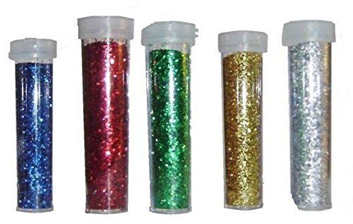 Glitter coctelera 5 colores Impreso Artesanal Crear tarjetas decoración escuela casa cumpleaños Navidad uñas Ollas pulverizador tubo niños