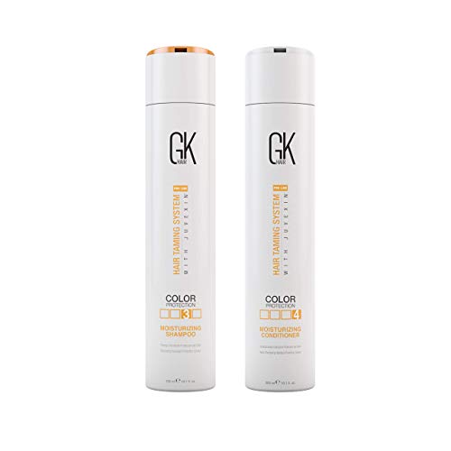 Global Keratin GKhair Moisturizing Shampoo and Conditioner Set (2x300ml/ 10.1 fl.oz), sin sulfatos | Para hombres, mujeres y uso diario | Para cabellos secos, dañados, rizados y de todo tipo