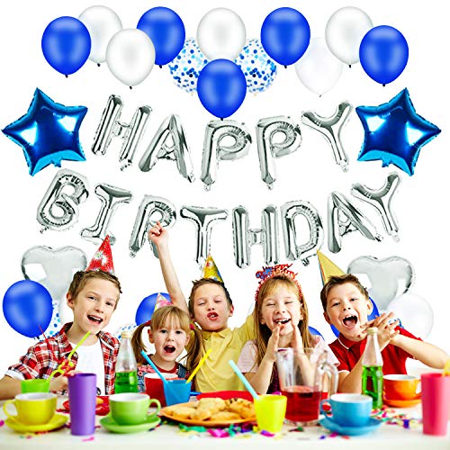 Globo De Cumpleaños Decoraciones Cumpleaños 46 Piezas Feliz Cumpleaños Globo Banner e Inflador Cumpleaños Pancartas para Fiestas para Niños Niñas