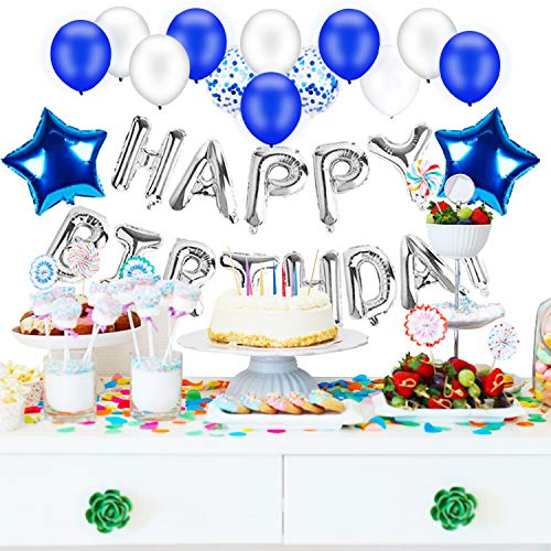 Globo De Cumpleaños Decoraciones Cumpleaños 46 Piezas Feliz Cumpleaños Globo Banner e Inflador Cumpleaños Pancartas para Fiestas para Niños Niñas