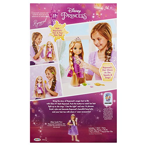 Glop Games- Rapunzel Muñeca con Sonidos, Multicolor, 35 cm (Jakks Pacific 3.0)