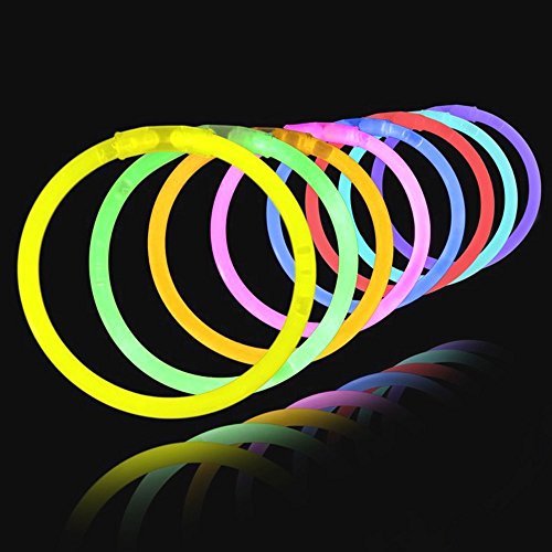 Glowz Glow Sticks Glow In The Dark Pulseras Premium (Colores Mezclados) 100 Pack - Accesorios de neón para niñas o niños