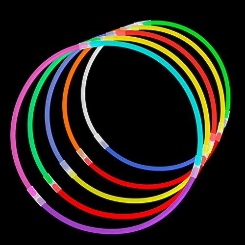 Glowz Glow Sticks Glow In The Dark Pulseras Premium (Colores Mezclados) 100 Pack - Accesorios de neón para niñas o niños