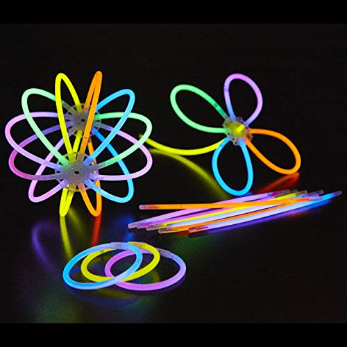 Glowz Glow Sticks Glow In The Dark Pulseras Premium (Colores Mezclados) 100 Pack - Accesorios de neón para niñas o niños