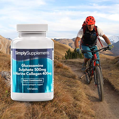 Glucosamina 500mg y Colágeno Marino 400mg - ¡Bote para 8 meses! - 240 Comprimidos - SimplySupplements
