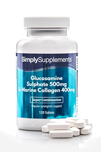 Glucosamina 500mg y Colágeno Marino 400mg - ¡Bote para 8 meses! - 240 Comprimidos - SimplySupplements