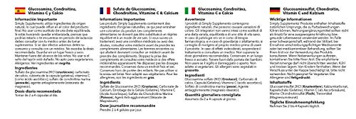 Glucosamina, Condroitina, Vitamina C y Calcio - ¡Bote para 6 meses! - 360 Cápsulas - SimplySupplements