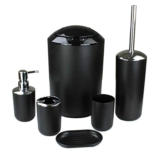 GMMH - Juego de 6 accesorios para el cuarto de baño, dispensador de jabón, escobilla para el inodoro