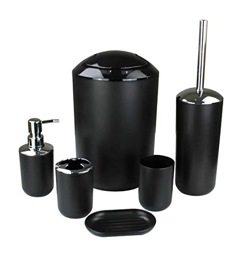 GMMH - Juego de 6 accesorios para el cuarto de baño, dispensador de jabón, escobilla para el inodoro