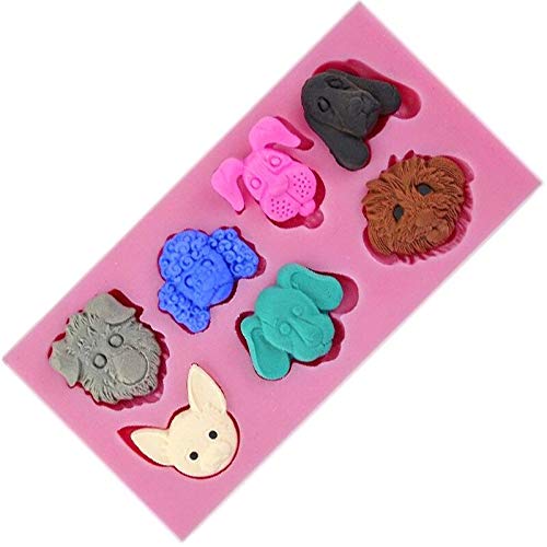 GMTEXTILES 3D Dog Animal Eco-Friendly Herramientas de Pastel de Silicona Molde de Silicona Accesorios de Cocina Moldes Hornear Fondant Herramientas de decoración