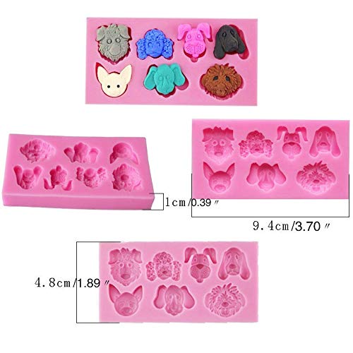 GMTEXTILES 3D Dog Animal Eco-Friendly Herramientas de Pastel de Silicona Molde de Silicona Accesorios de Cocina Moldes Hornear Fondant Herramientas de decoración