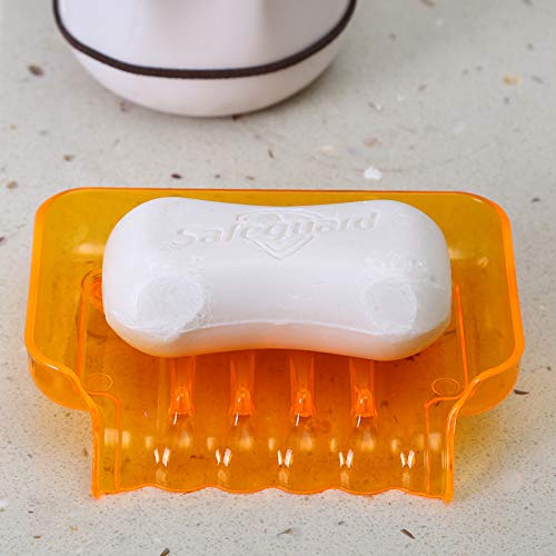 Gneric Caja De Jabón De La Ventosa Caja De Jabón Casero Sin Punzón De Una Sola Capa Estante De Drenaje Estante De Inodoro Naranja