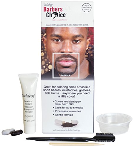 Godefroy Barbers Choice - Kit de aplicación para barba y bigote para hombre, color negro