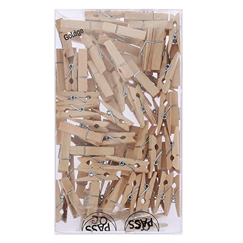 Goldge 100 Piezas Mini Pinzas de Madera Decorativa de 3,5cm para Decorar