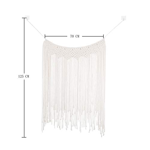 GoMaihe Macrame Tapiz Pared Colgante, Bohemio Hecho a Mano Art Boho Decor Tapices Macramé para Interior y Exterior, Tapiz Tejido Boda Decoración Pared Salon de Estar Telón de Fondo, Regalo Ideal