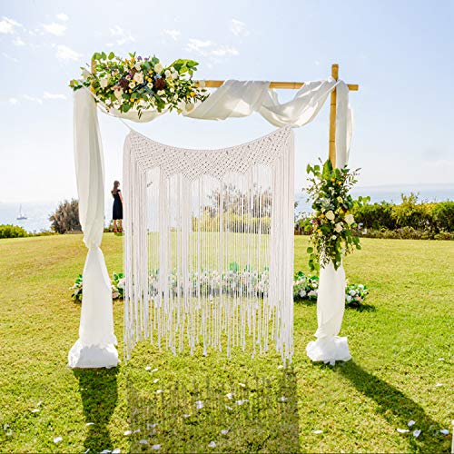 GoMaihe Macrame Tapiz Pared Colgante, Bohemio Hecho a Mano Art Boho Decor Tapices Macramé para Interior y Exterior, Tapiz Tejido Boda Decoración Pared Salon de Estar Telón de Fondo, Regalo Ideal